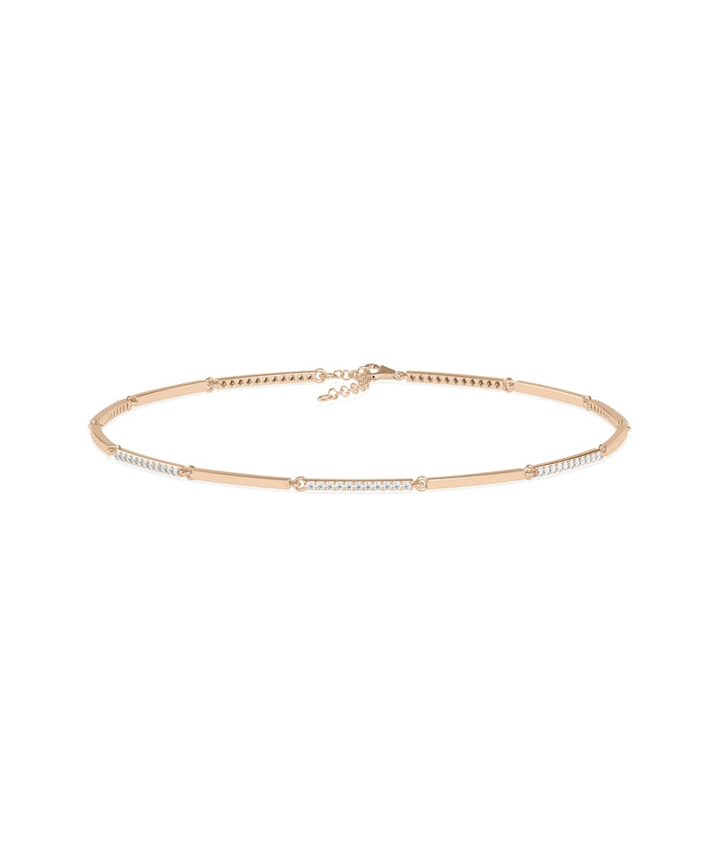 Diamond Pave Alternating Link Bracelet - 79e | Everyday 14K Gold Jewelry
