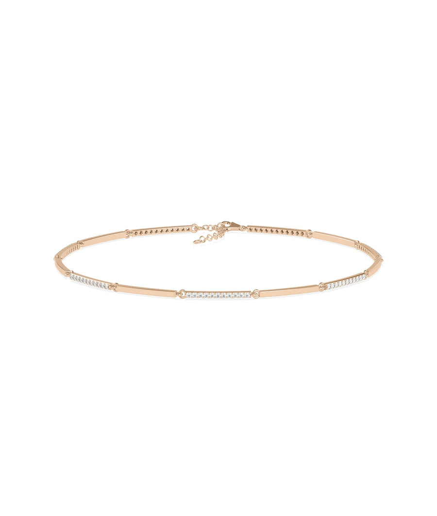 Diamond Pave Alternating Link Bracelet - 79e | Everyday 14K Gold Jewelry