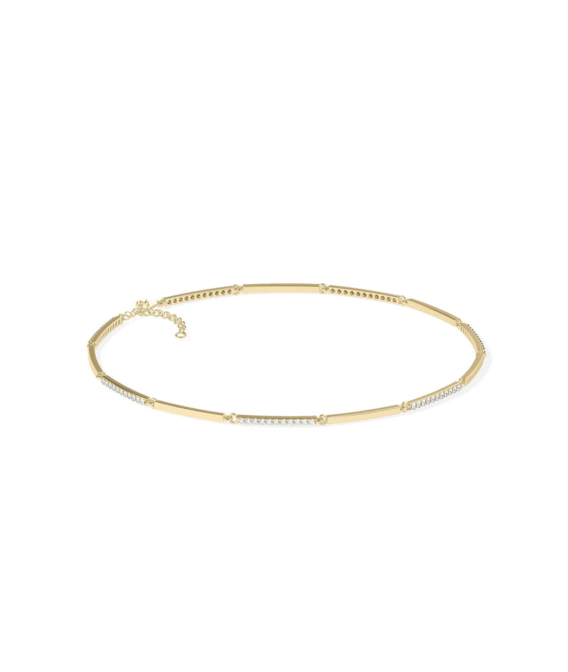 Diamond Pave Alternating Link Bracelet - 79e | Everyday 14K Gold Jewelry