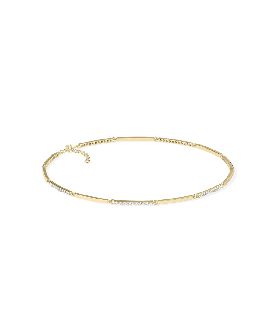 Diamond Pave Alternating Link Bracelet - 79e | Everyday 14K Gold Jewelry
