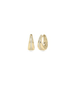 Diamond Line Dome Hoop Earring - 79e | Everyday 14K Gold Jewelry