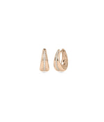 Diamond Line Dome Hoop Earring - 79e | Everyday 14K Gold Jewelry