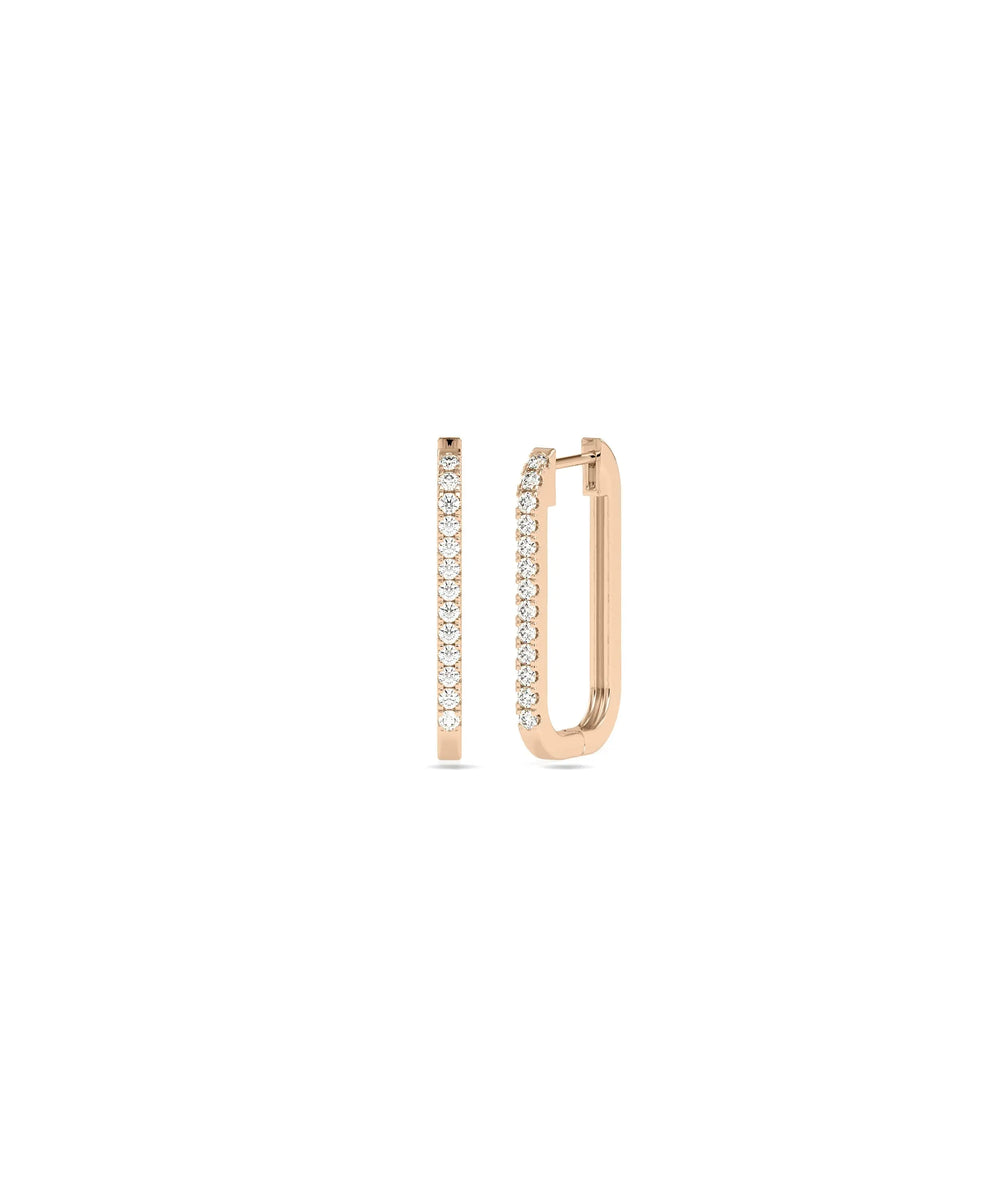 Diamond Cushion Shape Hoop Earring - 79e | Everyday 14K Gold Jewelry