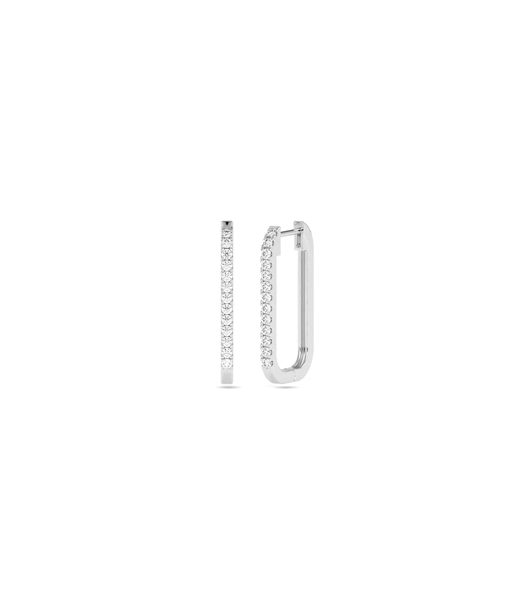Diamond Cushion Shape Hoop Earring - 79e | Everyday 14K Gold Jewelry