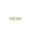 Rose gold Diamond Cluster and Fluted Band Ring with contrasting clusters and fluted grooves