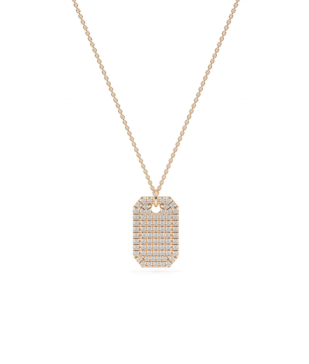 Rose gold Diamond Pave Tag featuring impressive sparkle