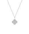 White gold Diamond Clover Charm fortunate symbolic design