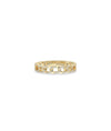Diamond Curb Link Ring in yellow gold with chain-inspired curb link pattern and diamonds