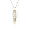 Rose gold Diamond Feather Charm featuring dramatic sparkle