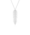 White gold Diamond Feather Charm substantial symbolic design