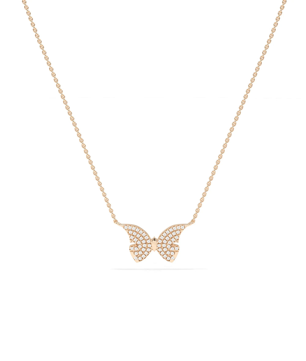 Rose gold Diamond Pave Butterfly featuring impressive sparkle