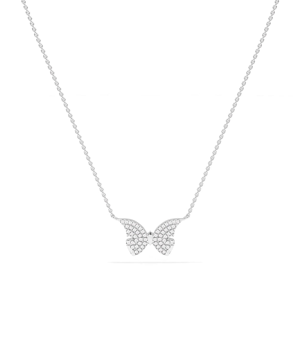 White gold Diamond Pave Butterfly substantial symbolic design