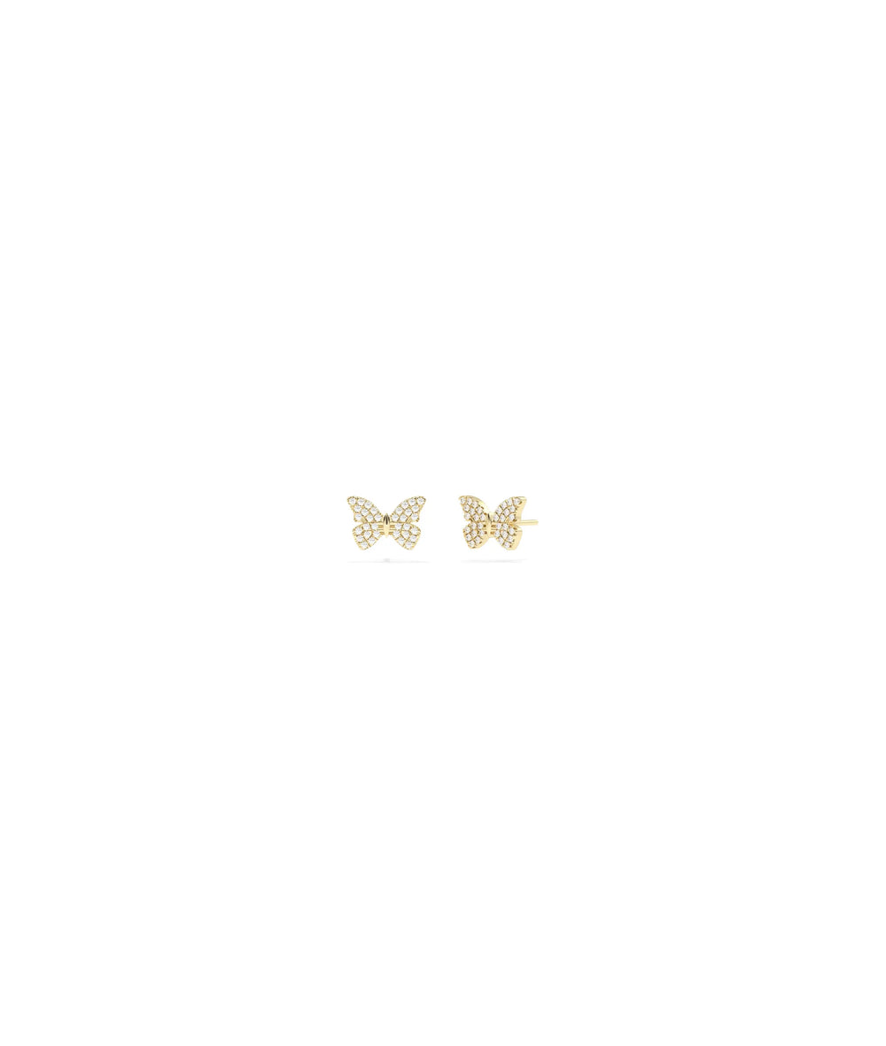 Diamond Pave Butterfly Stud Earring - 79e | Everyday 14K Gold Jewelry
