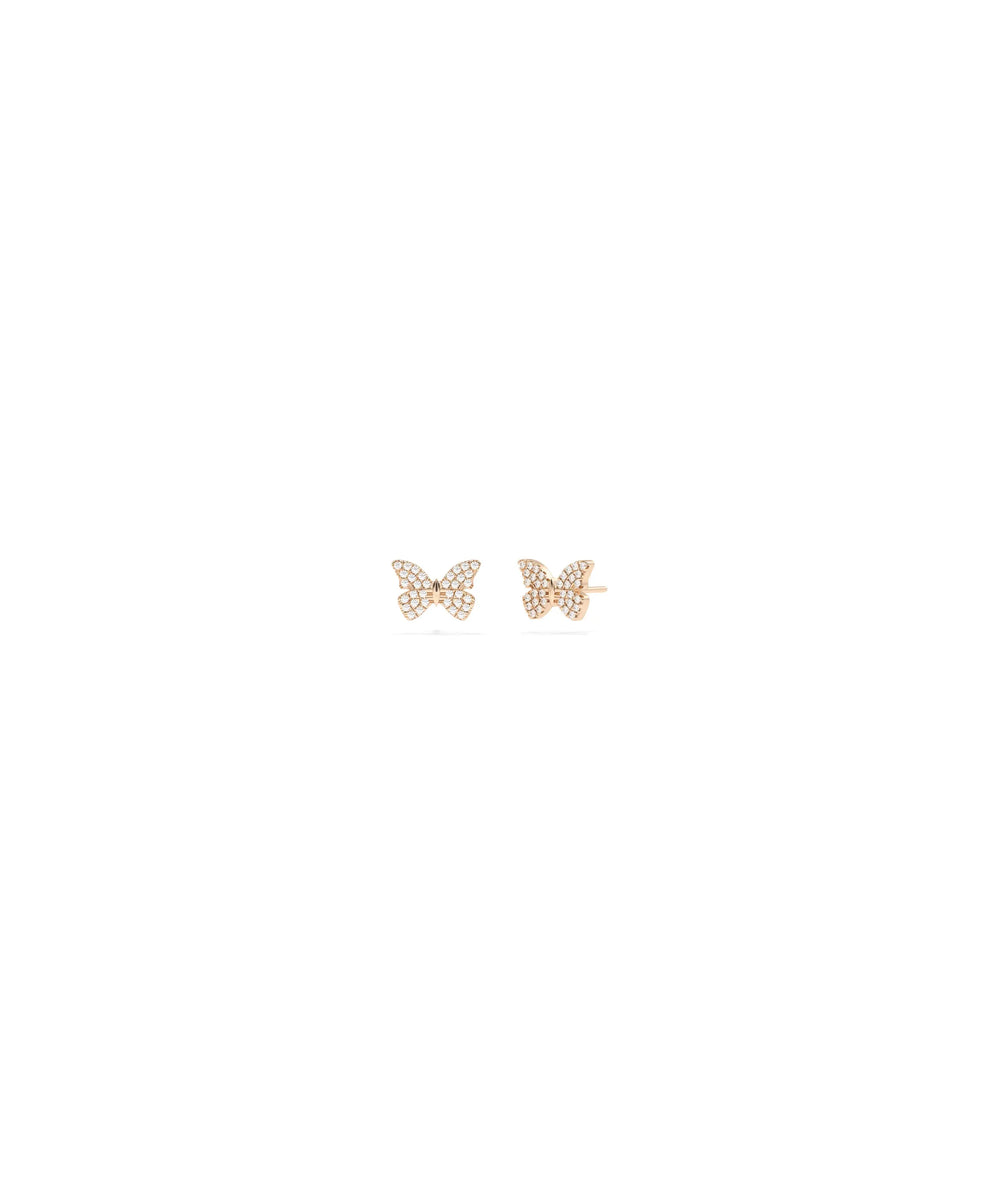 Diamond Pave Butterfly Stud Earring - 79e | Everyday 14K Gold Jewelry