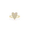 Diamond Pave Heart Shape Ring in yellow gold with pave-covered heart design