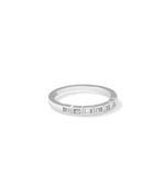 Side view of Baguette Diamond Band Ring highlighting linear diamond setting and band profile