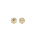 Diamond Halo Disc Stud Earring