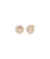 Diamond Halo Fluted Disc Earring with Diamond Solitaire - 79e | Everyday 14K Gold Jewelry