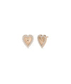 Diamond Halo Fluted Heart Shape Stud Earring - 79e | Everyday 14K Gold Jewelry