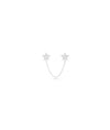 2 Piercing Start Stud Earring with Cable Chain Dangle - 79e | Everyday 14K Gold Jewelry