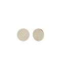 Pave Diamond Disc Stud Earring