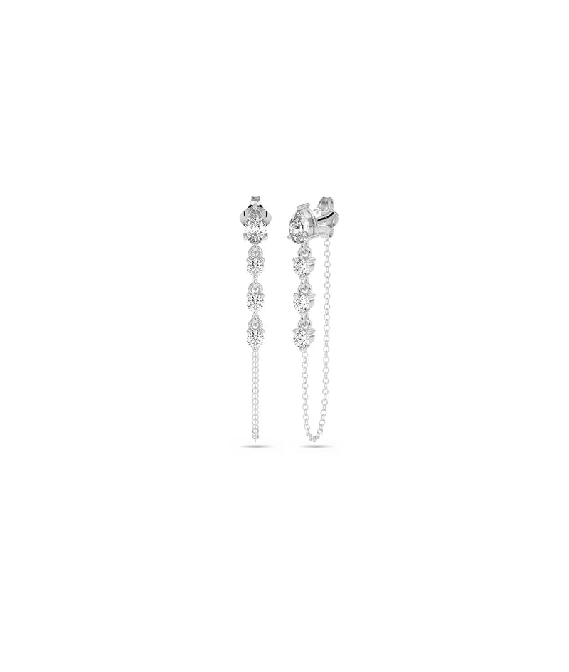 Diamond Cable Chain Dangle Earring - 79e | Everyday 14K Gold Jewelry