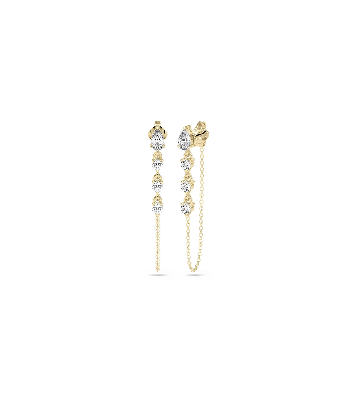 Diamond Cable Chain Dangle Earring - 79e | Everyday 14K Gold Jewelry