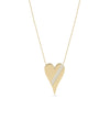 2 Row Diamond Line Heart Necklace in yellow gold double sparkle