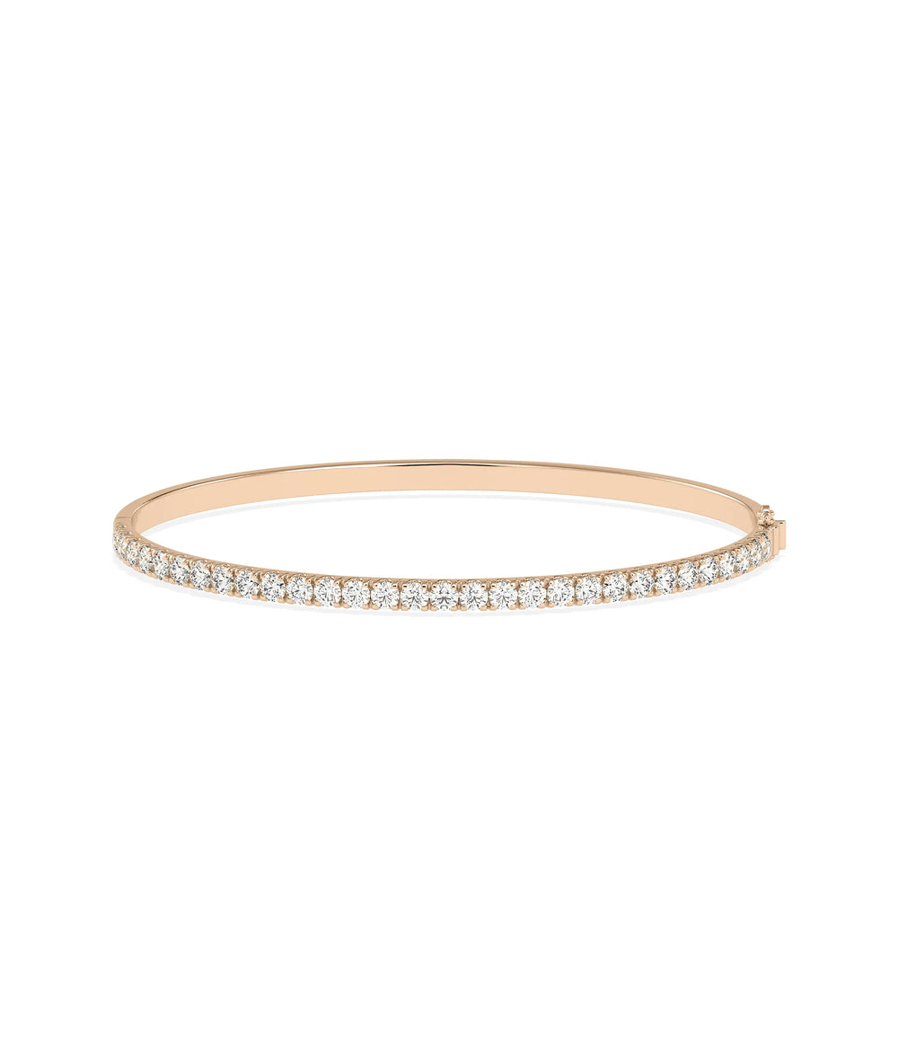 Diamond Line Bangle - 79e | Everyday 14K Gold Jewelry