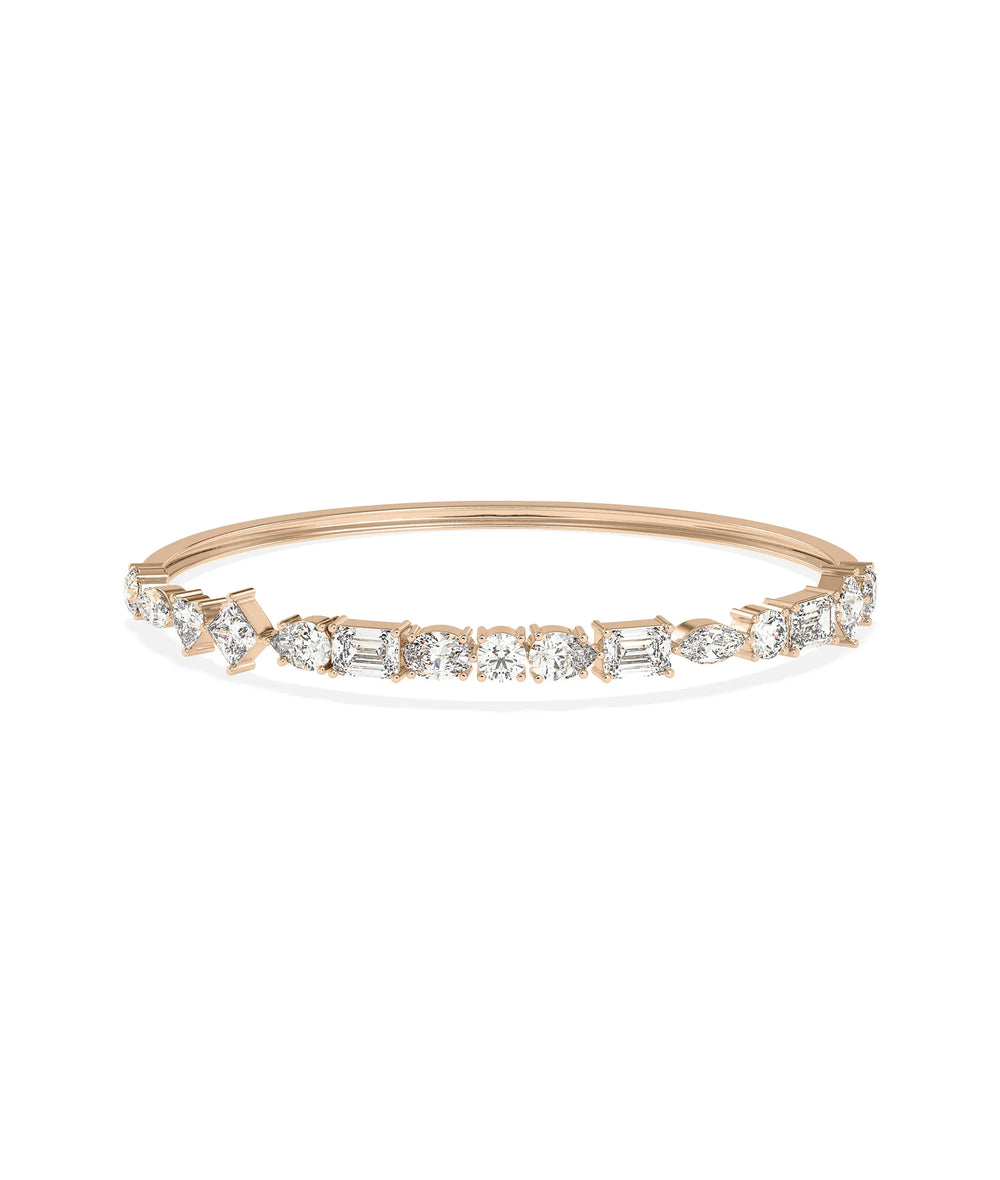 Multi Shape Diamond Bangle - 79e | Everyday 14K Gold Jewelry