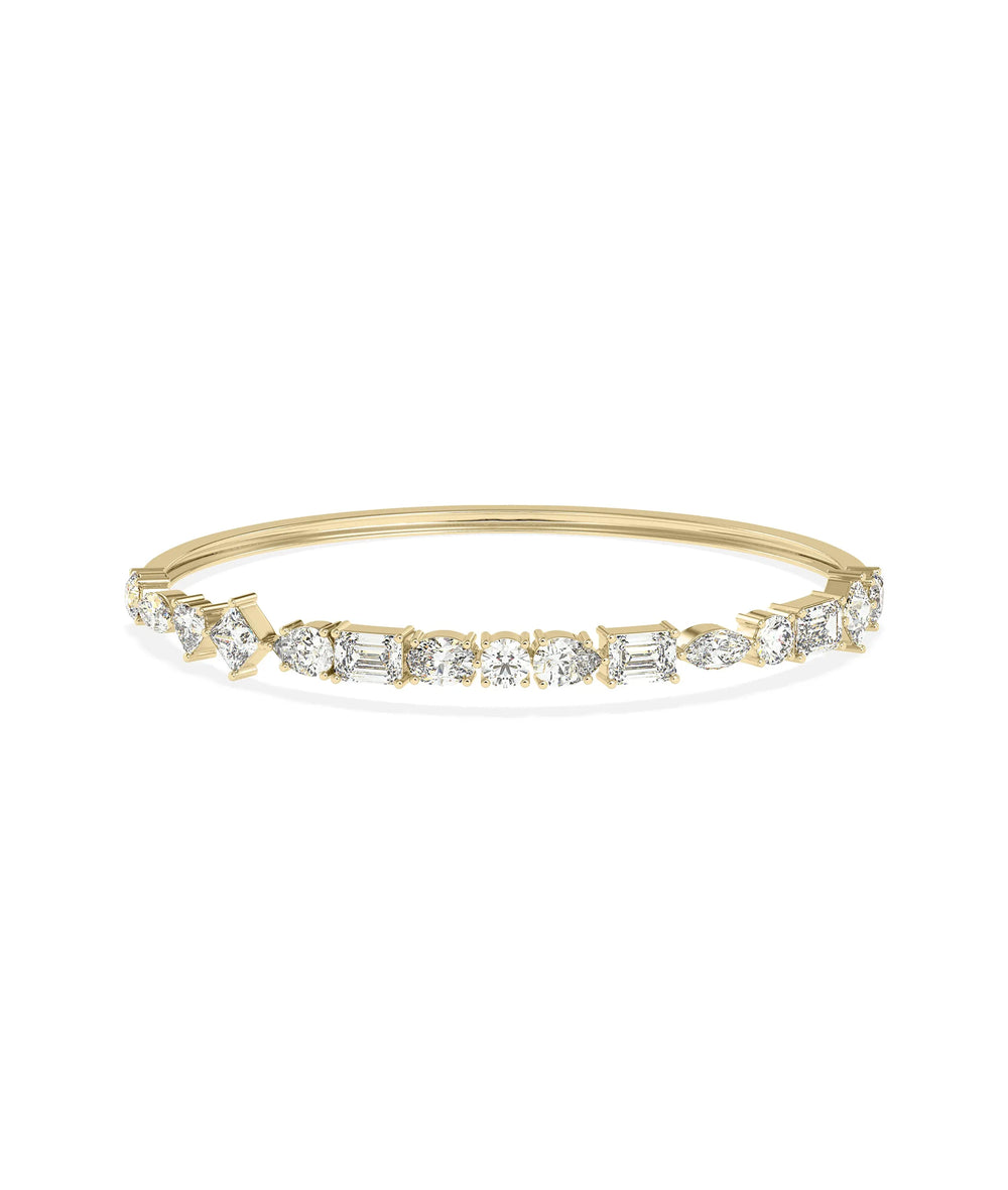 Multi Shape Diamond Bangle - 79e | Everyday 14K Gold Jewelry