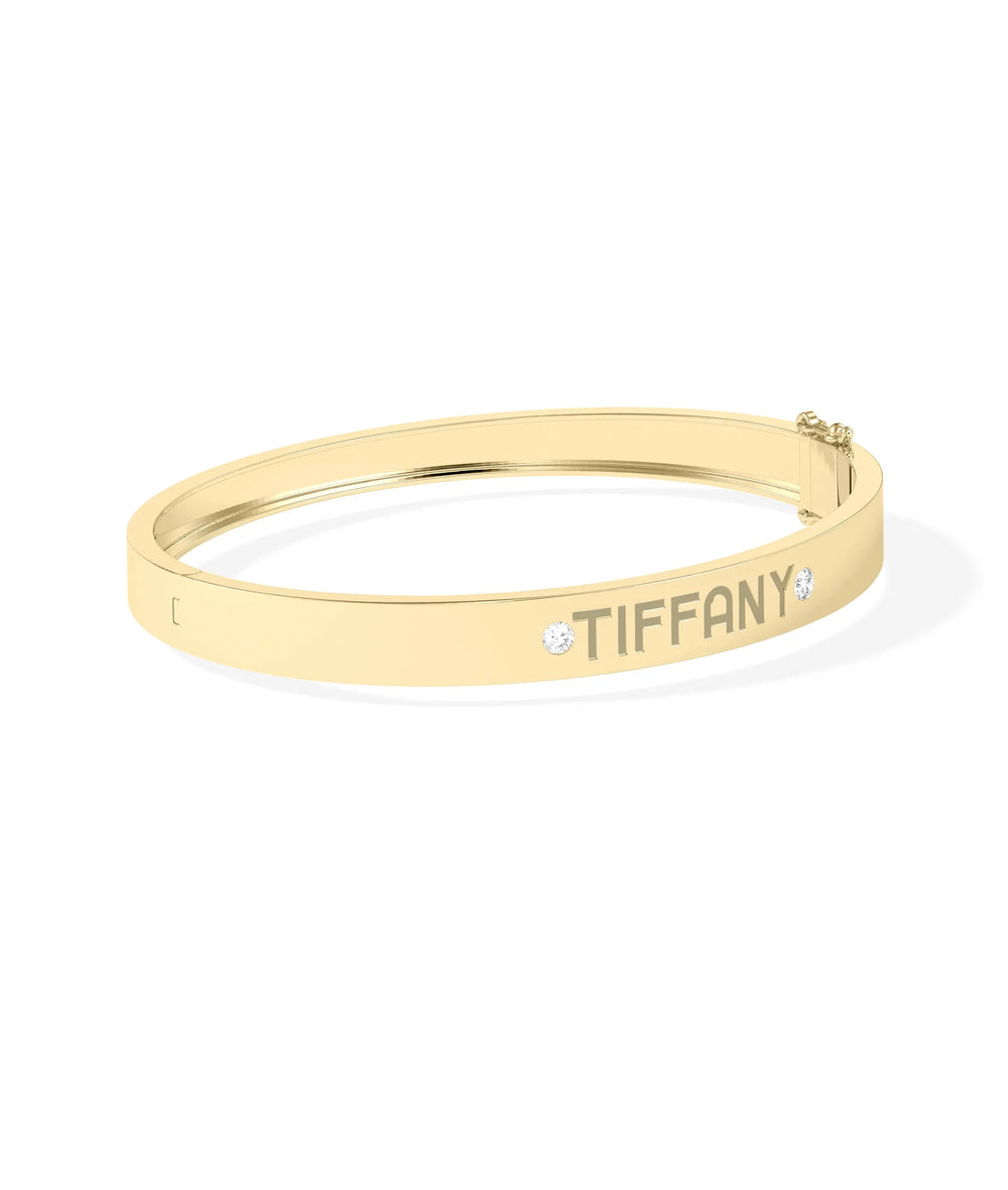 Personalize Diamond Bangle - 79e | Everyday 14K Gold Jewelry