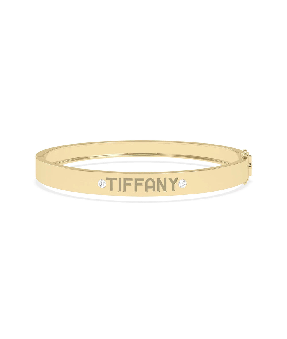 Personalize Diamond Bangle - 79e | Everyday 14K Gold Jewelry