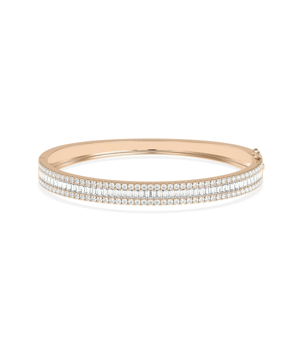 Channel Diamond Baguette Bangle - 79e | Everyday 14K Gold Jewelry