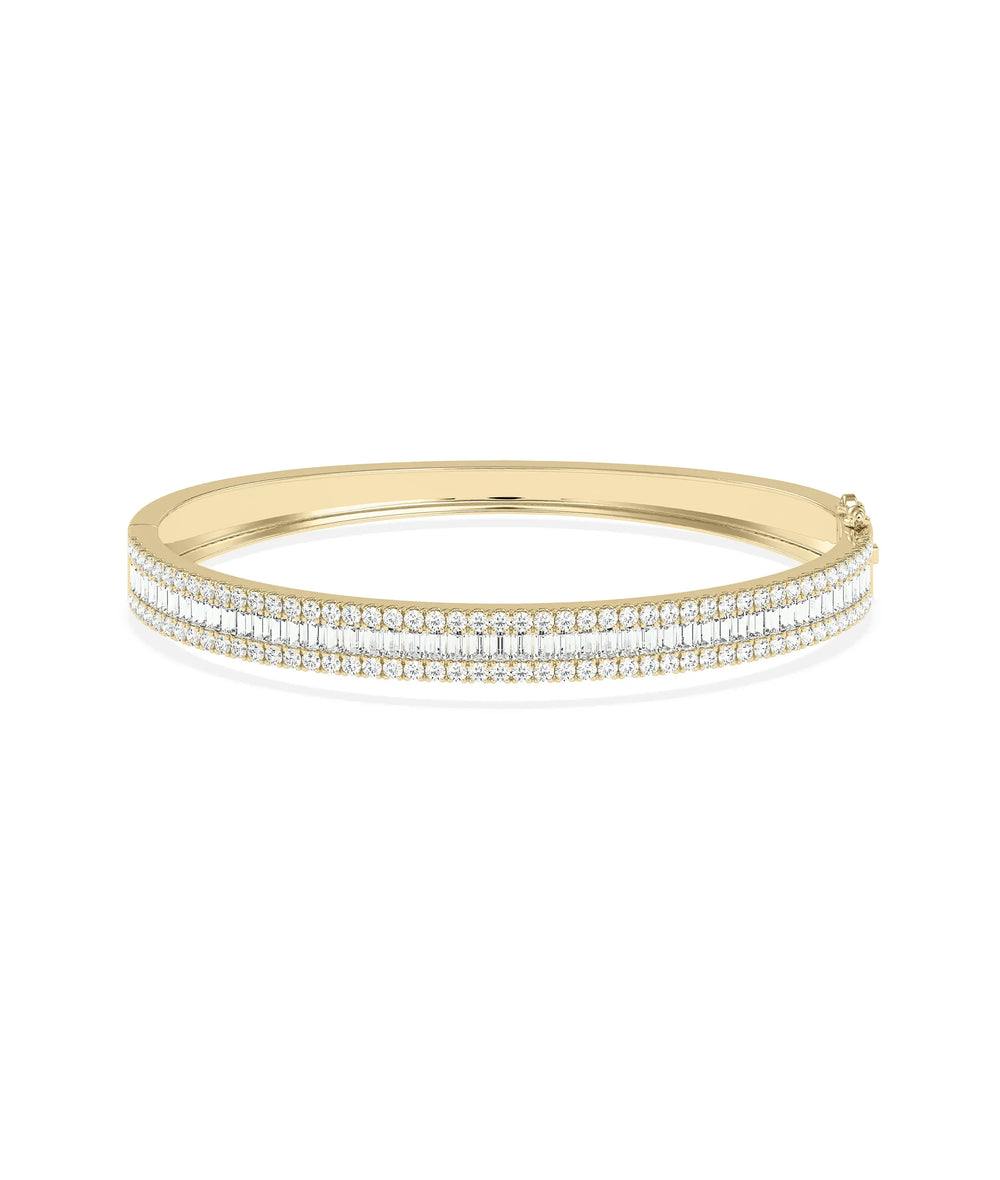 Channel Diamond Baguette Bangle - 79e | Everyday 14K Gold Jewelry