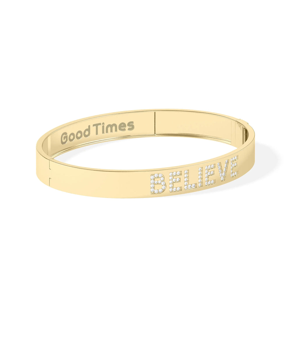 Custom Name Diamond Bangle - 79e | Everyday 14K Gold Jewelry