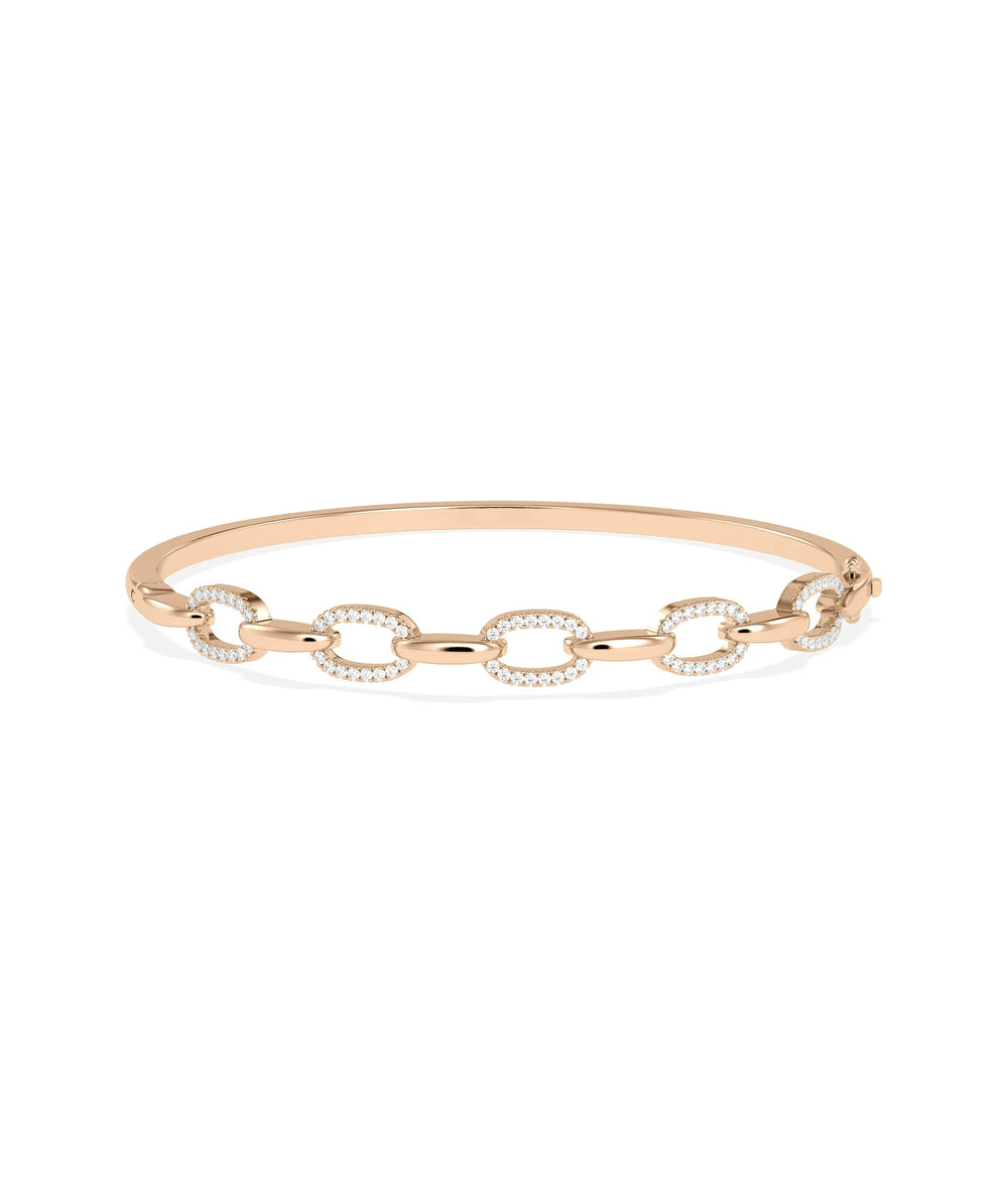 Diamond Link Bangle - 79e | Everyday 14K Gold Jewelry