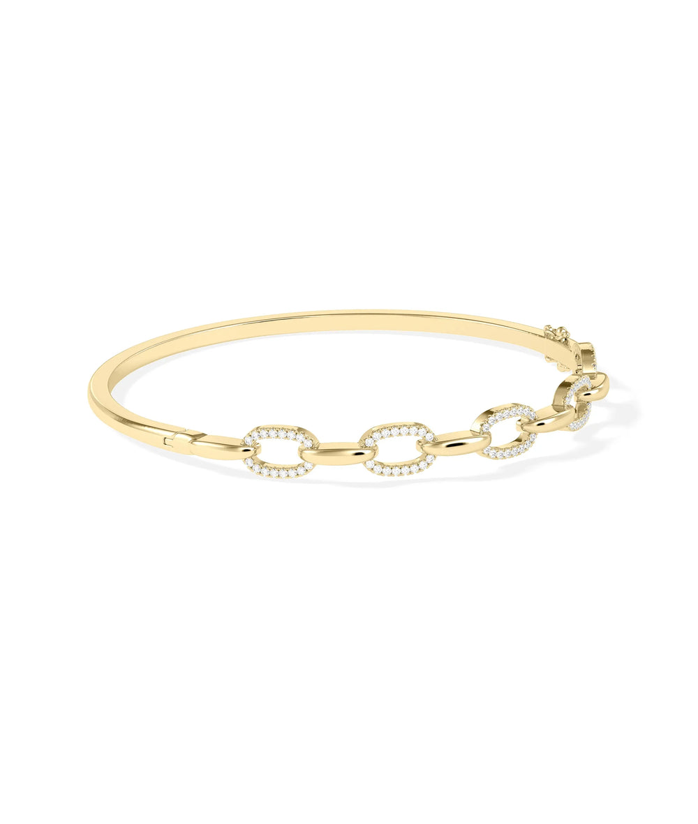 Diamond Link Bangle - 79e | Everyday 14K Gold Jewelry