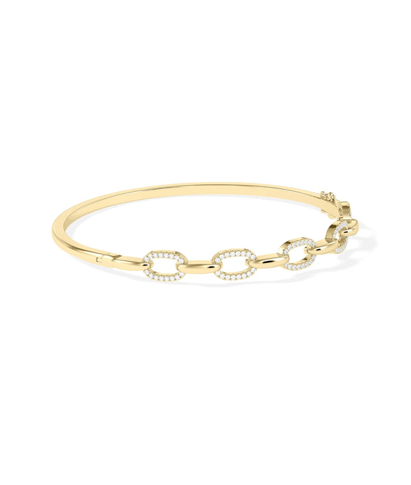 Diamond Link Bangle - 79e | Everyday 14K Gold Jewelry alternate view
