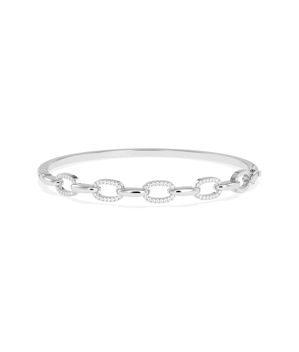 Diamond Link Bangle - 79e | Everyday 14K Gold Jewelry