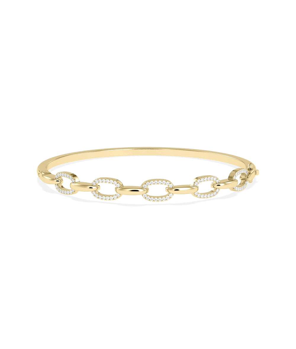 Diamond Link Bangle - 79e | Everyday 14K Gold Jewelry