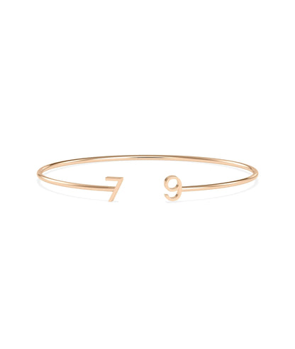 Initials Open Cuff Bangle - 79e | Everyday 14K Gold Jewelry