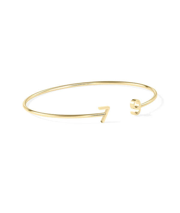 Initials Open Cuff Bangle - 79e | Everyday 14K Gold Jewelry alternate view