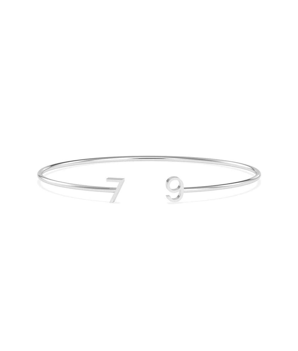 Initials Open Cuff Bangle - 79e | Everyday 14K Gold Jewelry
