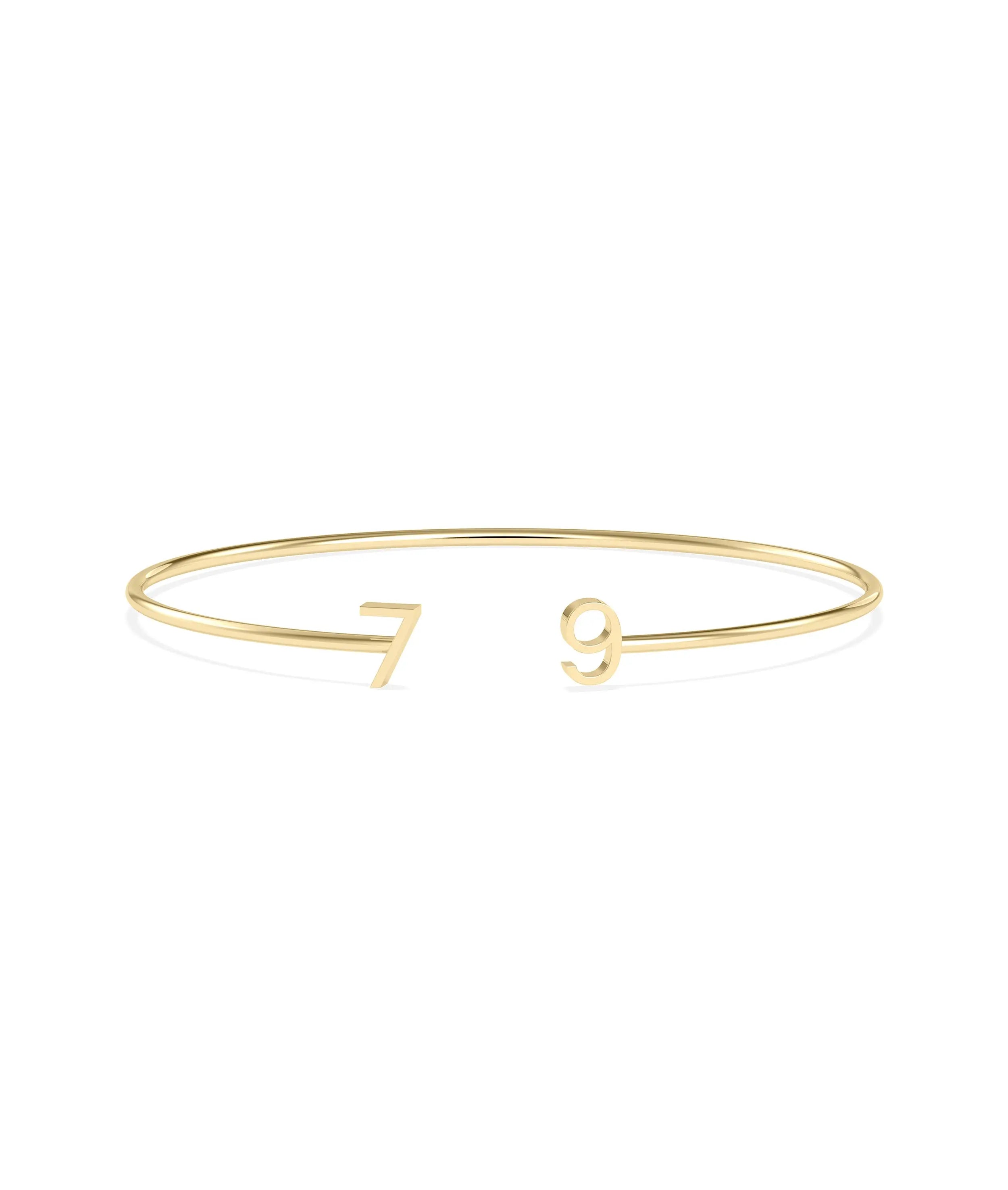 Diamond Number Open Bangle