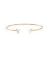 Diamond Initials Open Bangle - 79e | Everyday 14K Gold Jewelry