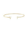 Diamond Initials Open Bangle - 79e | Everyday 14K Gold Jewelry