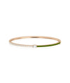 Enamel and Diamond Bangle with Solitaire - 79e | Everyday 14K Gold Jewelry