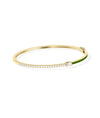 Enamel and Diamond Bangle with Solitaire - 79e | Everyday 14K Gold Jewelry