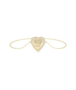 Diamond Heart Shape Initial Bracelet - 79e | Everyday 14K Gold Jewelry